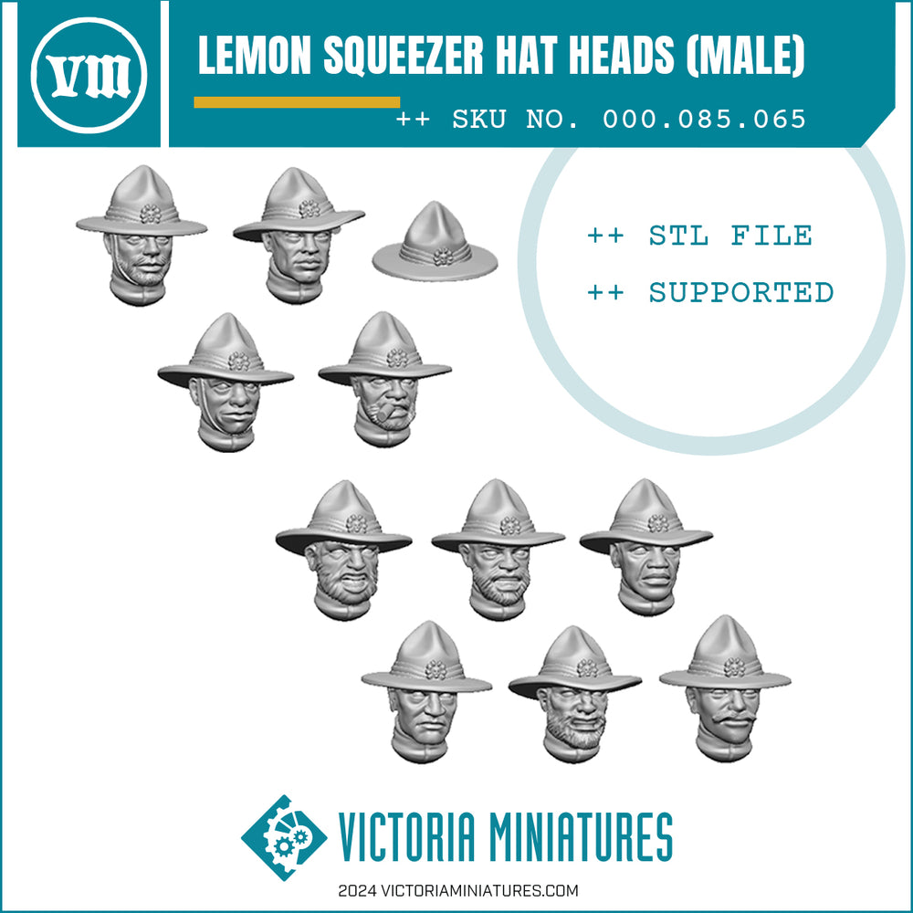 Lemon Squeezer Hat Heads Male x10 .STL Download