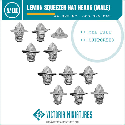 Lemon Squeezer Hat Heads Male x10 .STL Download