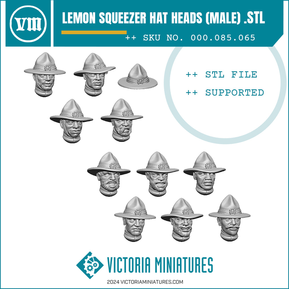 Lemon Squeezer Hat Heads Male x10 .STL Download