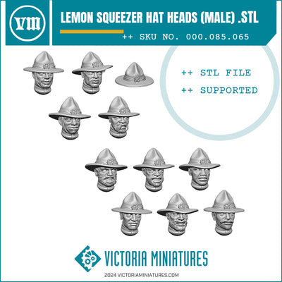 Lemon Squeezer Hat Heads Male x10 .STL Download