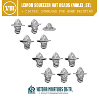Lemon Squeezer Hat Heads Male x10 .STL Download Victoria Miniatures