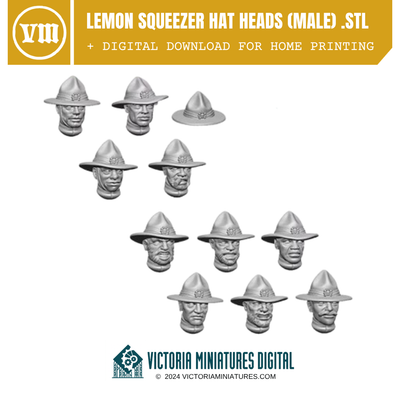 Lemon Squeezer Hat Heads Male x10 .STL Download Victoria Miniatures