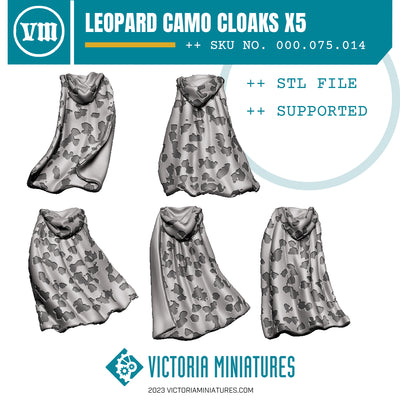Leopard Camo Cloaks x5 .STL Download