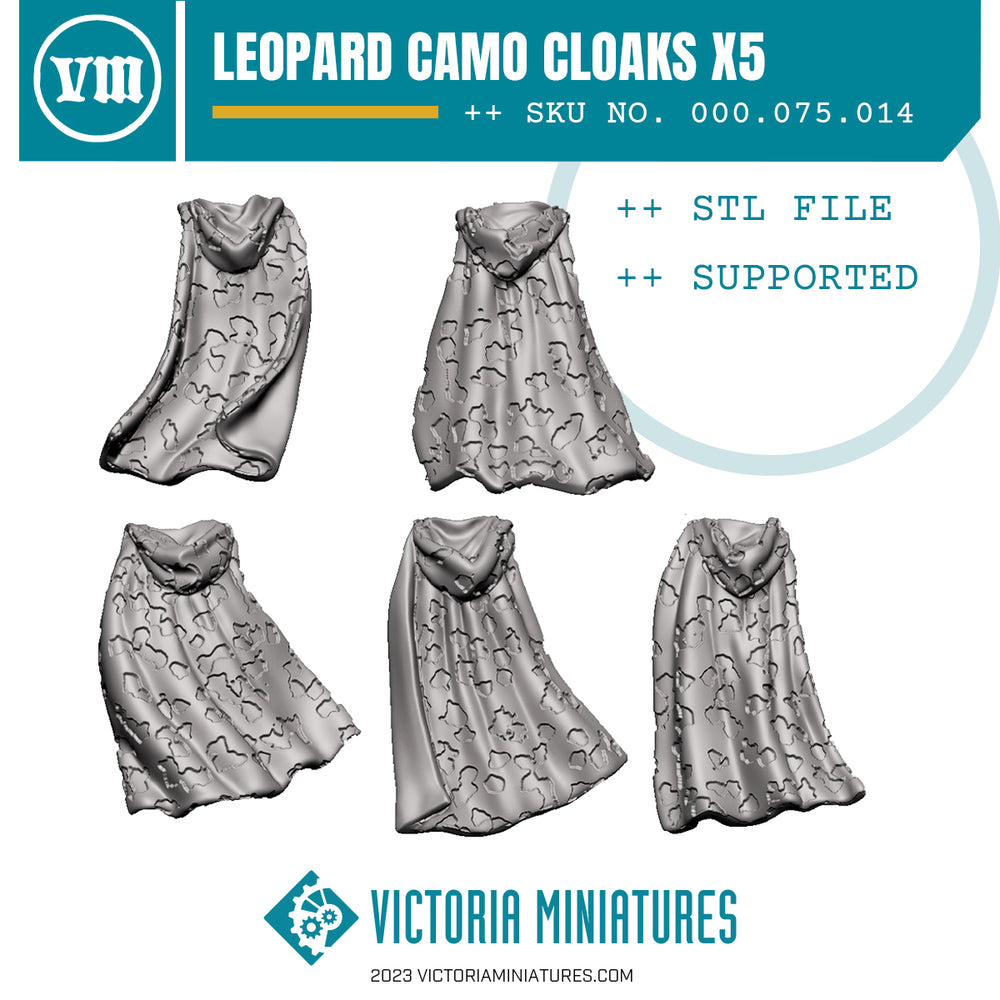 Leopard Camo Cloaks x5 .STL Download