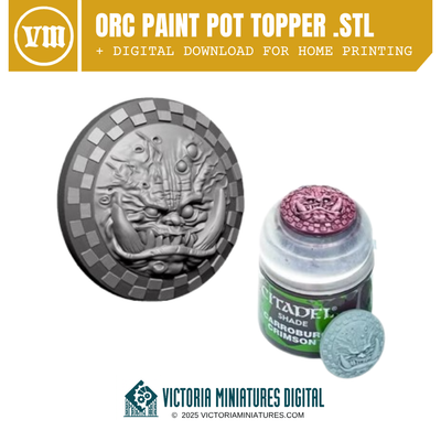 Orc Paint Pot Topper Swatch .STL Victoria Miniatures