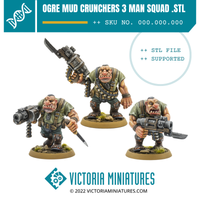 Ogre Mud Crunchers. 3 Man Squad .STL FIles