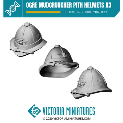 Ogre Mudcruncher Pith Helmets x3