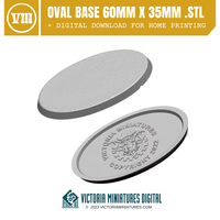Oval Base 60mm x 35mm .STL Download Victoria Miniatures