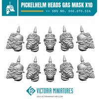 Pickelhelm Heads with Gasmask and Collars