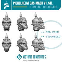 Pickelhelm Gas Mask Heads V1 .STL Download