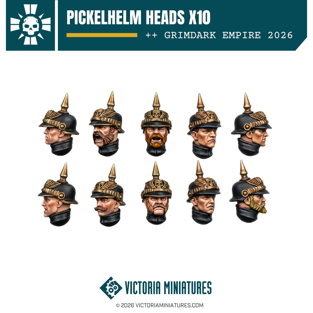 Pickelhelm Heads (Male) Victoria Miniatures
