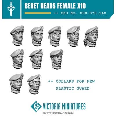 Beret Collared Heads Female x10