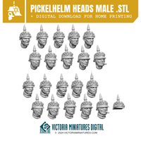 Pickelhelm Heads Male .STL Download Victoria Miniatures