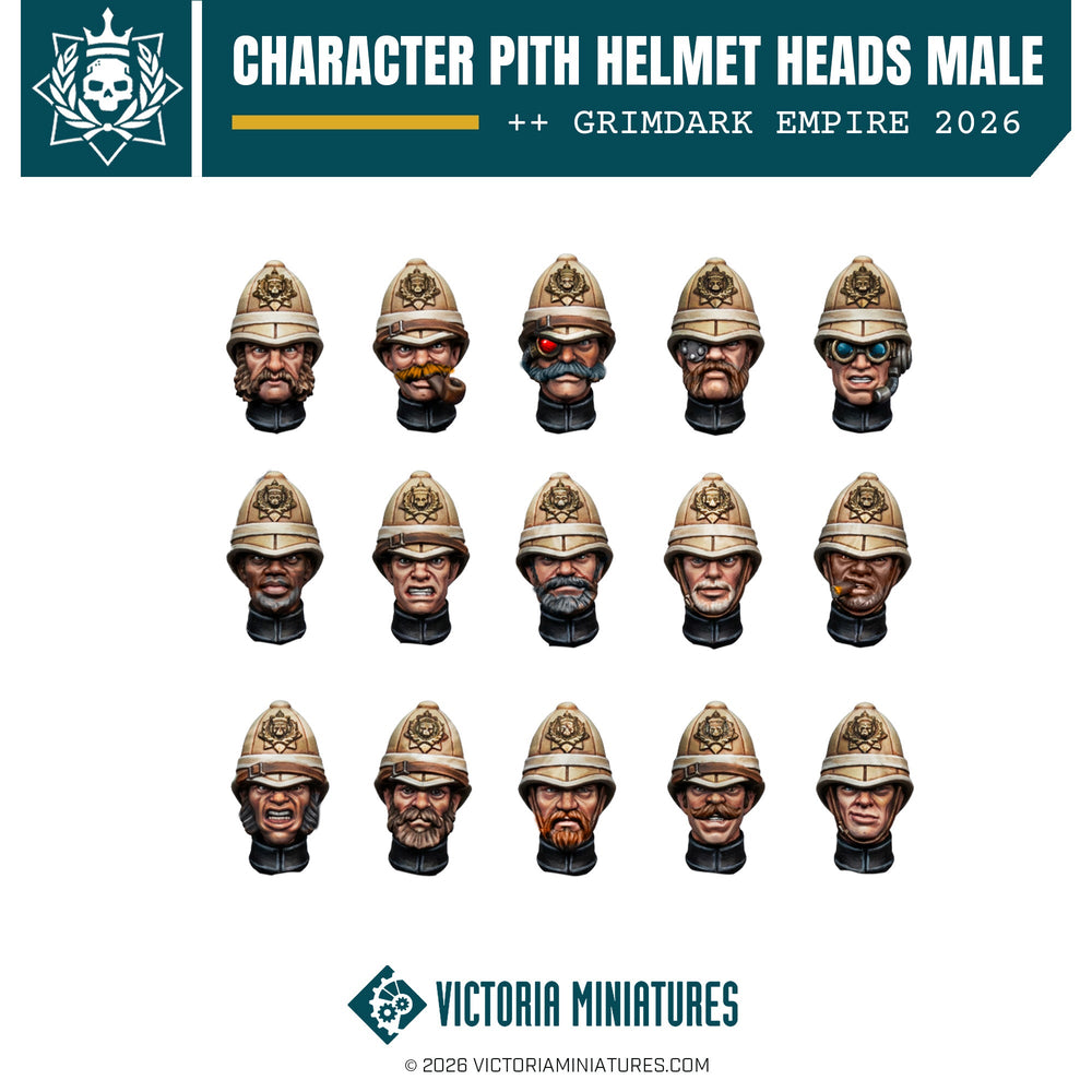 Pith Helmet Character Heads Victoria Miniatures