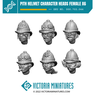 Pith Helmet Character Heads Female x6