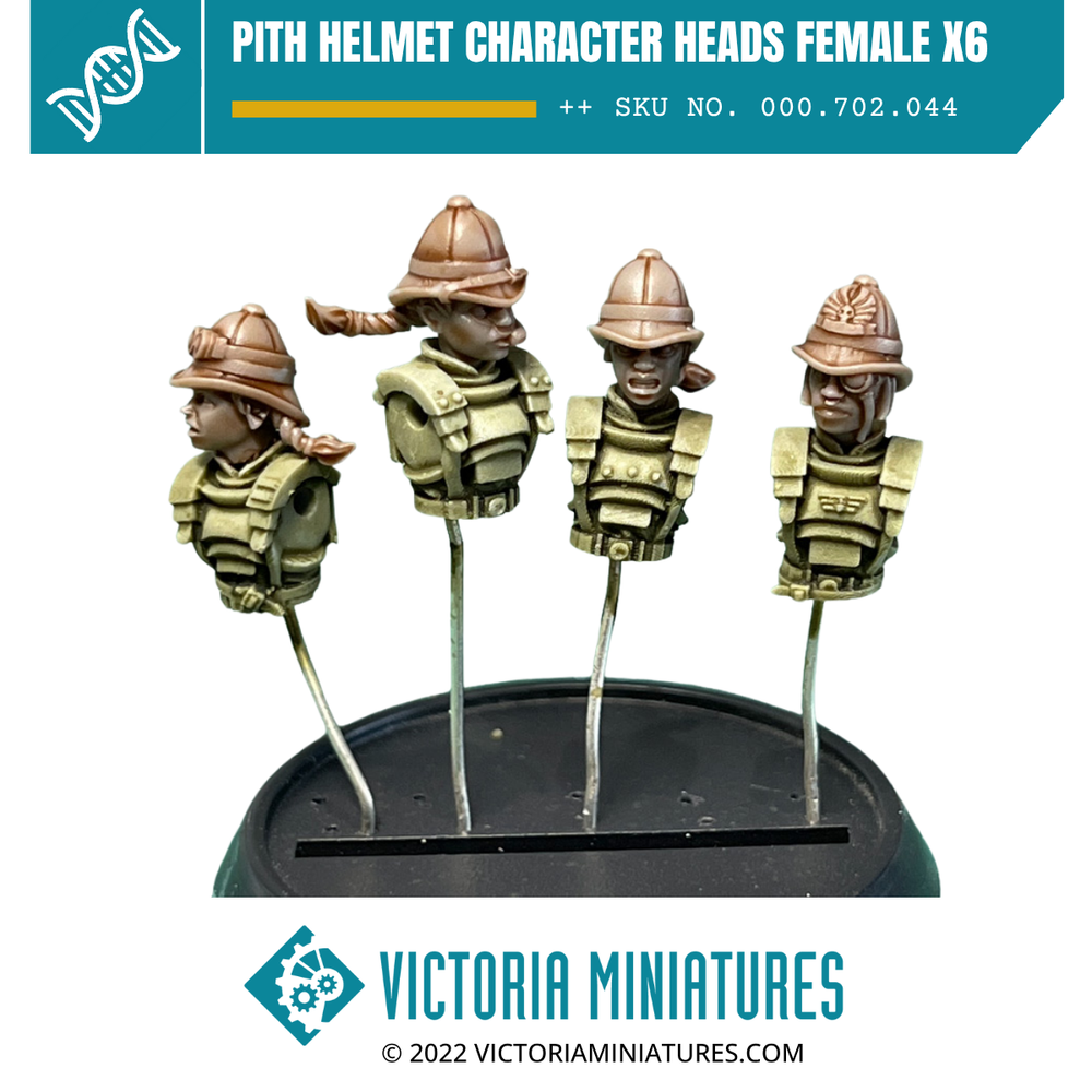 Pith Helmet Character Heads Female x6