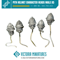 Pith Helmet Character Heads Male x5