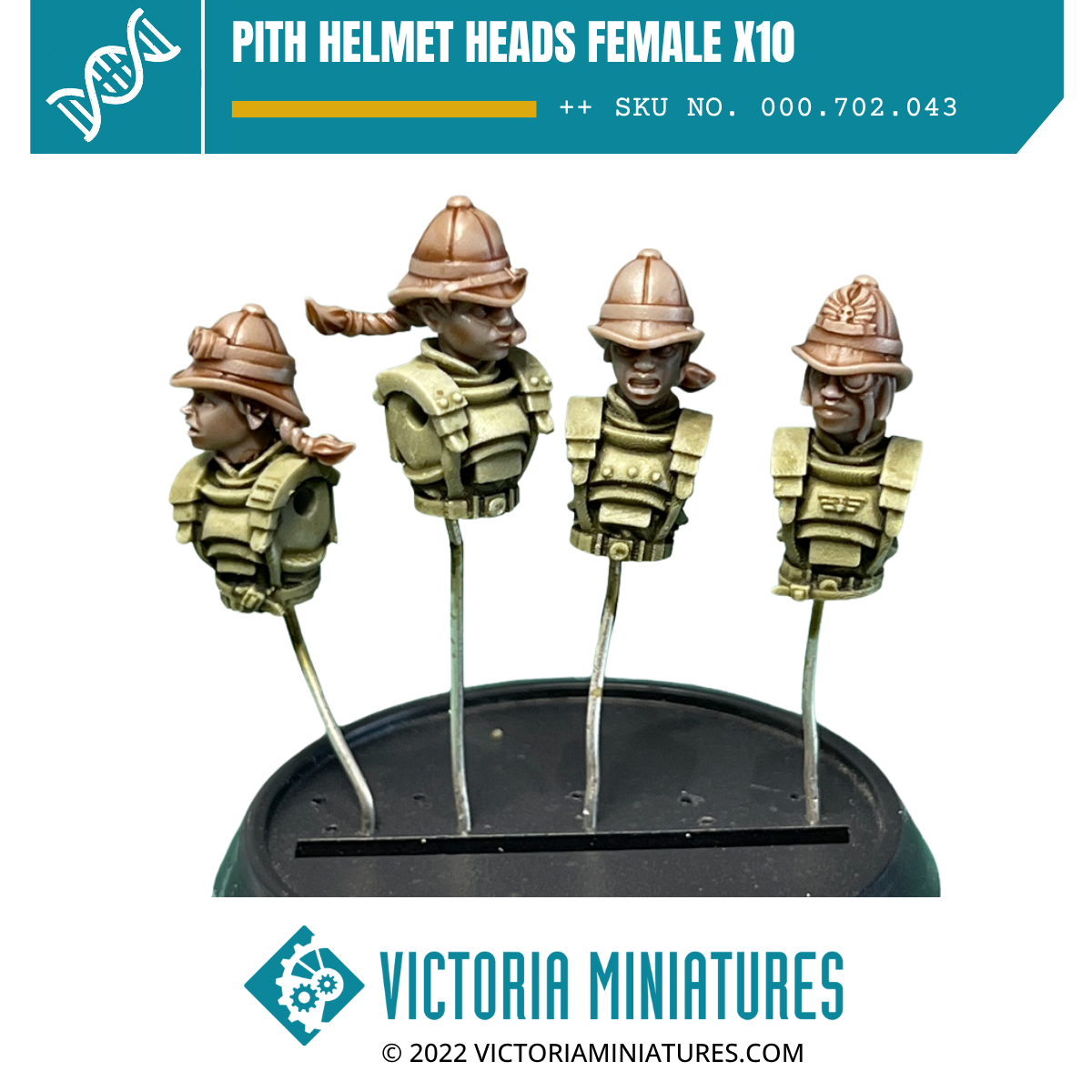 Pith Helmet Heads Female x10