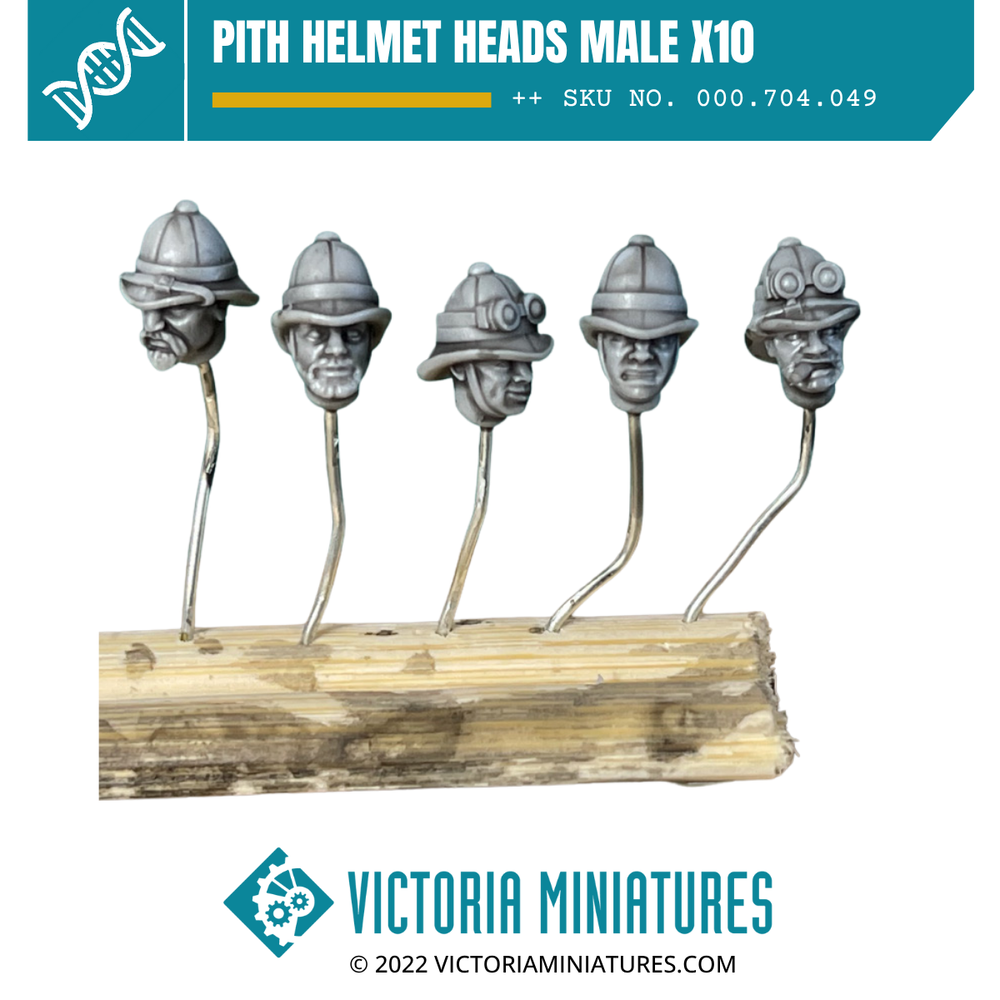 Pith Helmet Heads Male x10