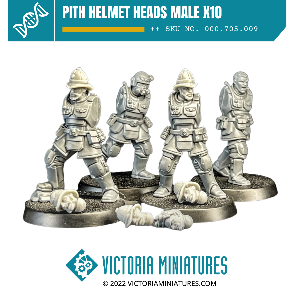 Pith Helmet Heads Male x10