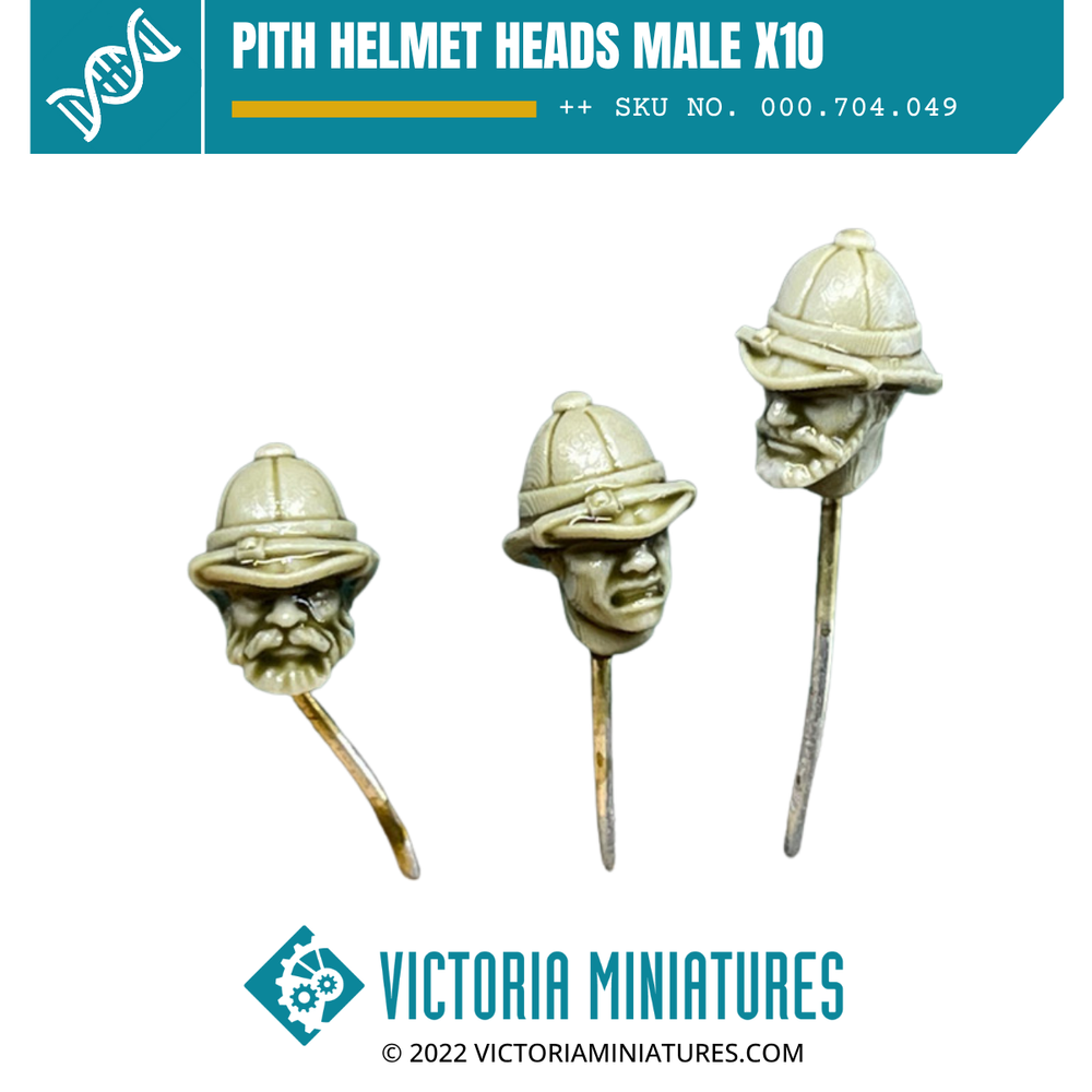 Pith Helmet Heads Male x10