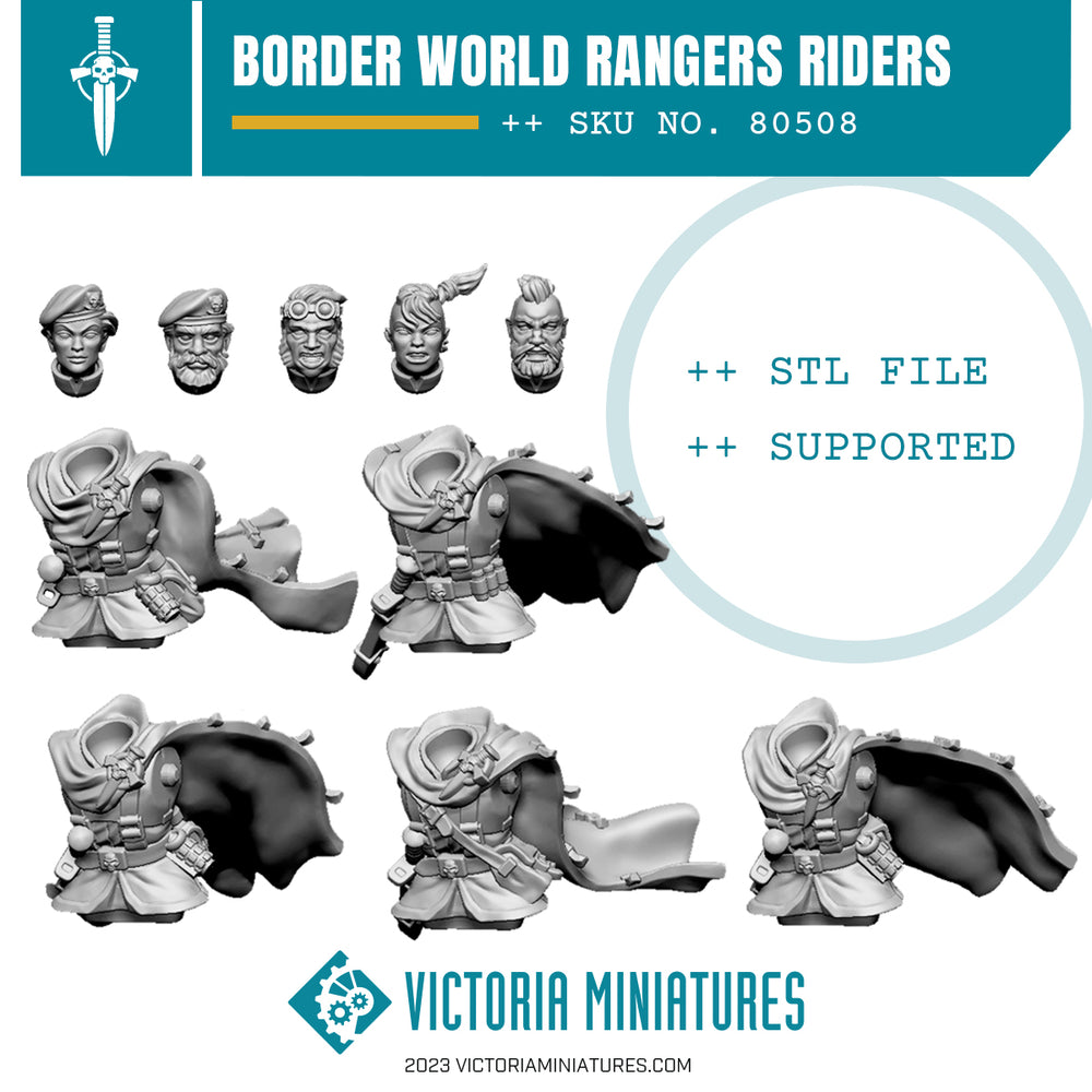 Border World Rangers Riders Torsos and Heads x5 .STL Download