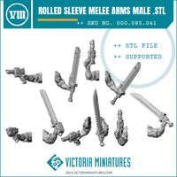 Rolled Sleeve Malee Arms Male .STL Download