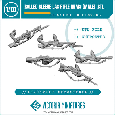 Rolled Sleeve Male Rifle Arms .STL Download