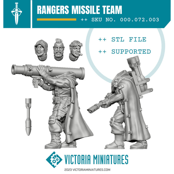 Border World Rangers Missile Team .STL Download – Victoria Miniatures