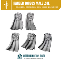 Ranger Torsos Male Remastered. STL Download Victoria Miniatures