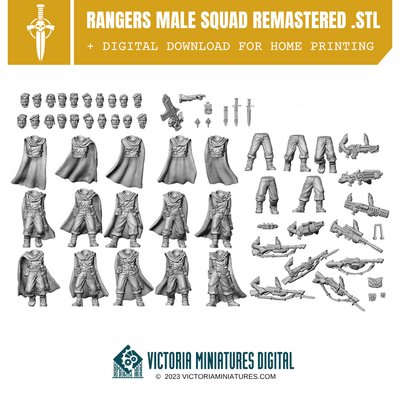 Border World Rangers Male Squad Remastered .STL Download Victoria Miniatures