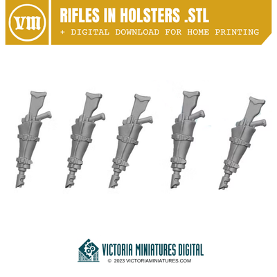 Rough Rider Rifles in Holsters x5 .STL Download Victoria Miniatures