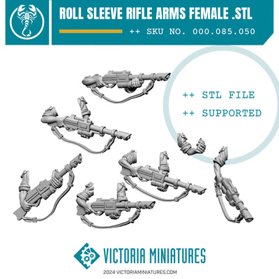 Rolled Sleeve Female Rifle Arms .STL Download
