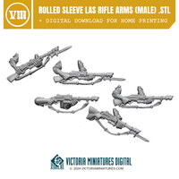 Rolled Sleeve Male Rifle Arms .STL Download Victoria Miniatures