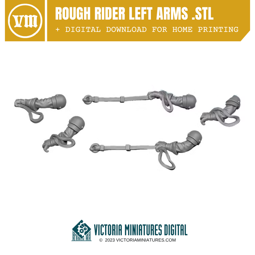 Rough Rider Left Arms x5 .STL Download Victoria Miniatures