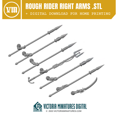 Rough Rider Right Arms x7 .STL Download Victoria Miniatures
