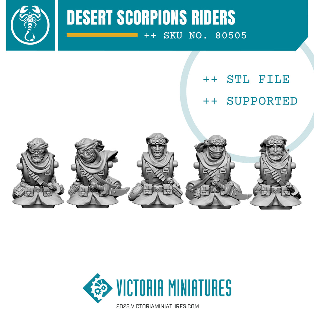 Desert Scorpion Riders Torsos and Heads x5 .STL Download