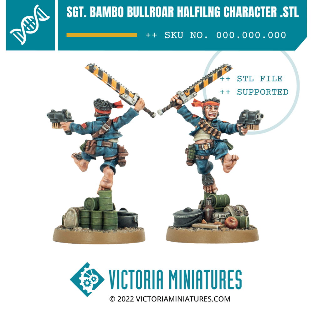 Sgt. Bambo Bullroar Halfilng Character .STL Files