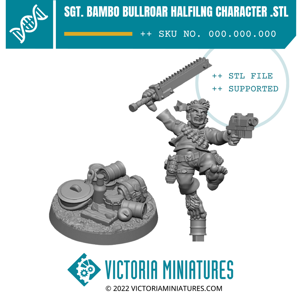 Sgt. Bambo Bullroar Halfilng Character .STL Files