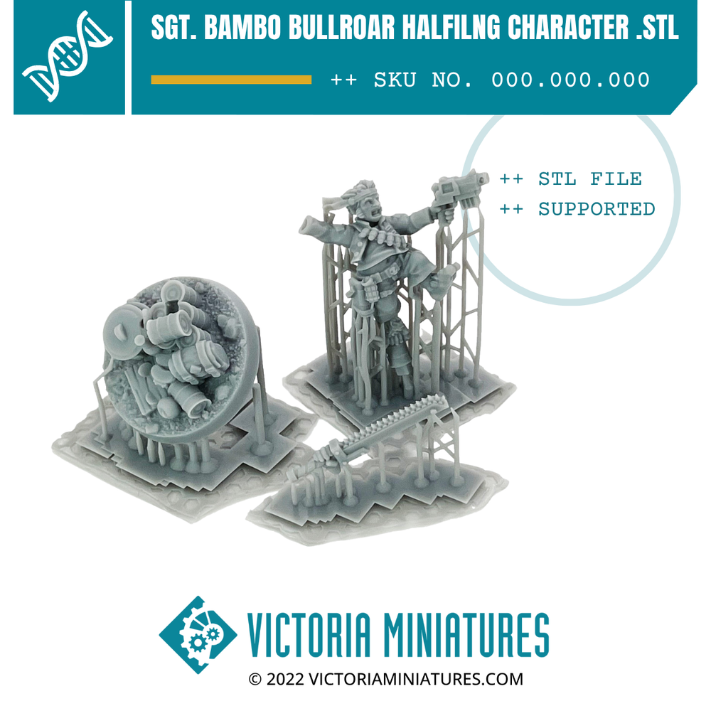 Sgt. Bambo Bullroar Halfilng Character .STL Files