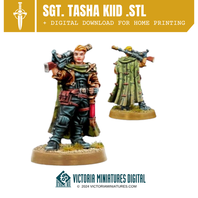 Sgt. Tasha Kiid .STL Download Victoria Miniatures