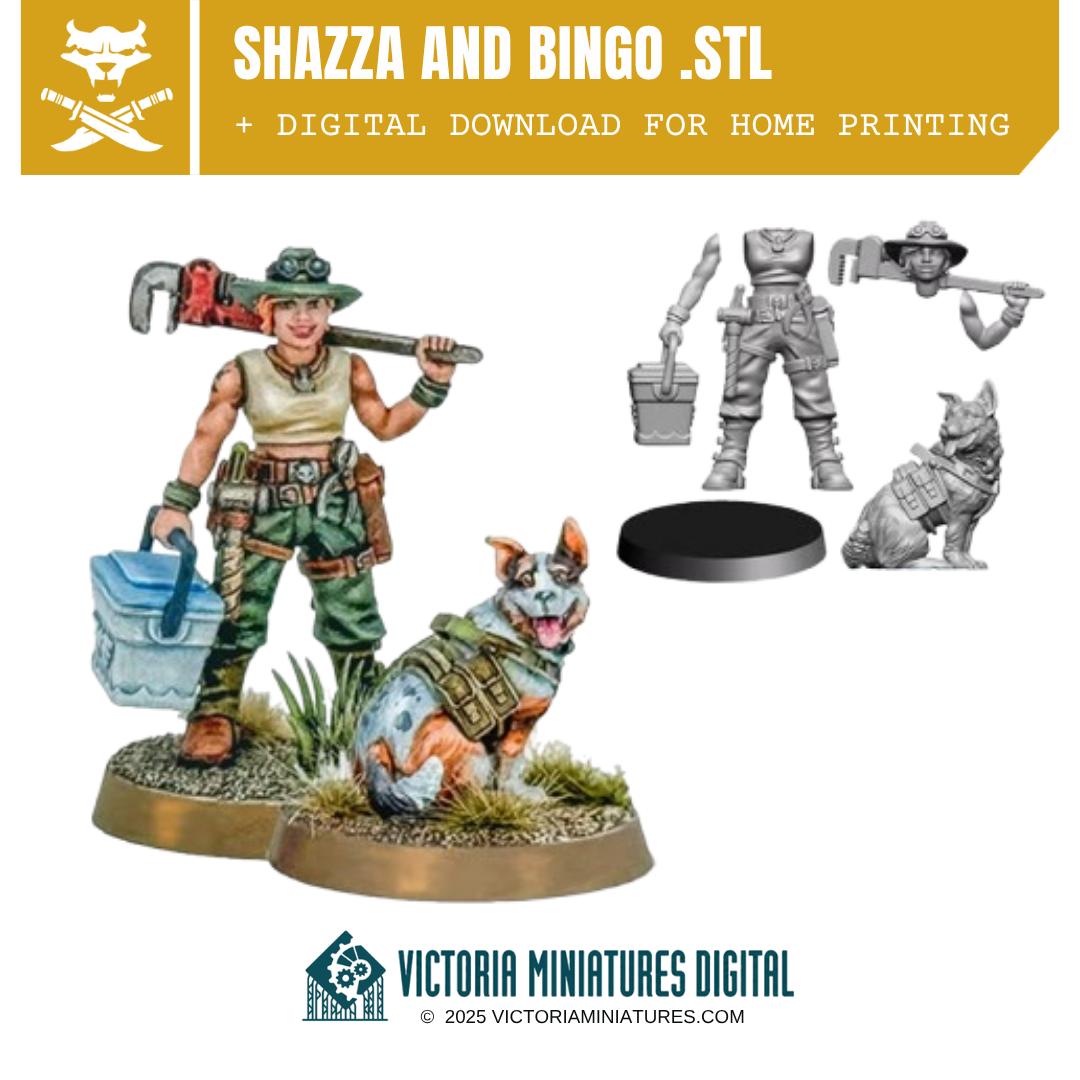Mechanic Shazza and Bingo .STL Download Victoria Miniatures
