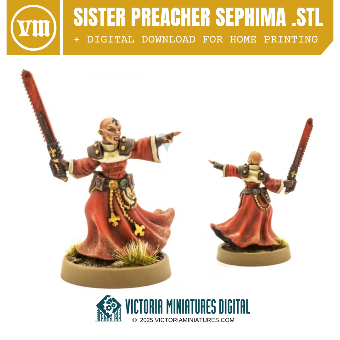 Sister Preacher Sephima .STL Download Victoria Miniatures