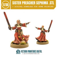 Sister Preacher Sephima .STL Download Victoria Miniatures