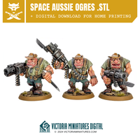 'Space Aussie' Ogres . STL Download Victoria Miniatures