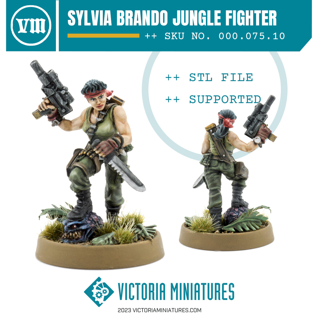 Ulrich Puchala Miniatures ミリタリー模型キット Sylvia Brando Jungle Fighter .STL Download – Victoria Miniatures