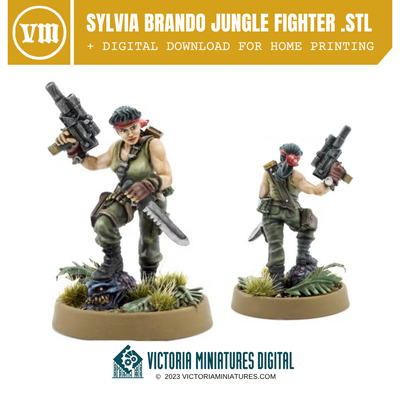 Sylvia Brando Jungle Fighter .STL Download Victoria Miniatures