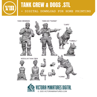 Tank Crew and Dogs .STL Download Victoria Miniatures