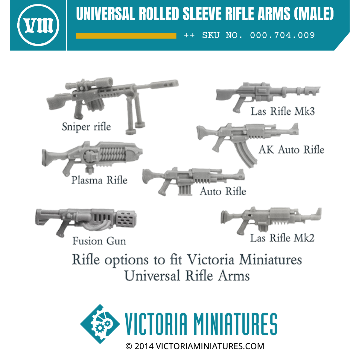 Universal Rolled Sleeve Rifle Arms (male)