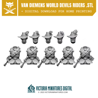 Devils Riders Torsos and Heads x5 .STL Download Victoria Miniatures